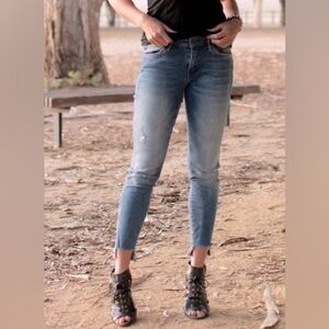 Mavi Jeans “Adriana” Ankle Super Skinny Peace Sign Hippie Jeans Size 29